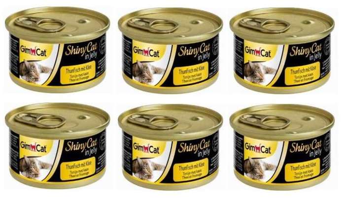 GIMCAT ShinyCat tuńczyk z serem w galaretce 6x70g