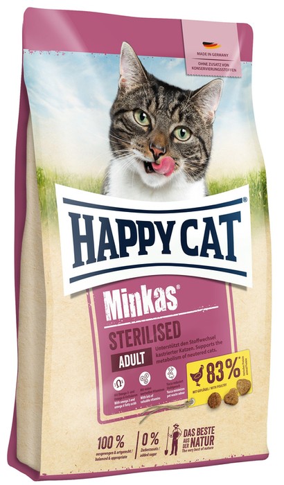 HappyCat Minkas Adult Sterilised z drobiem 1,5kg