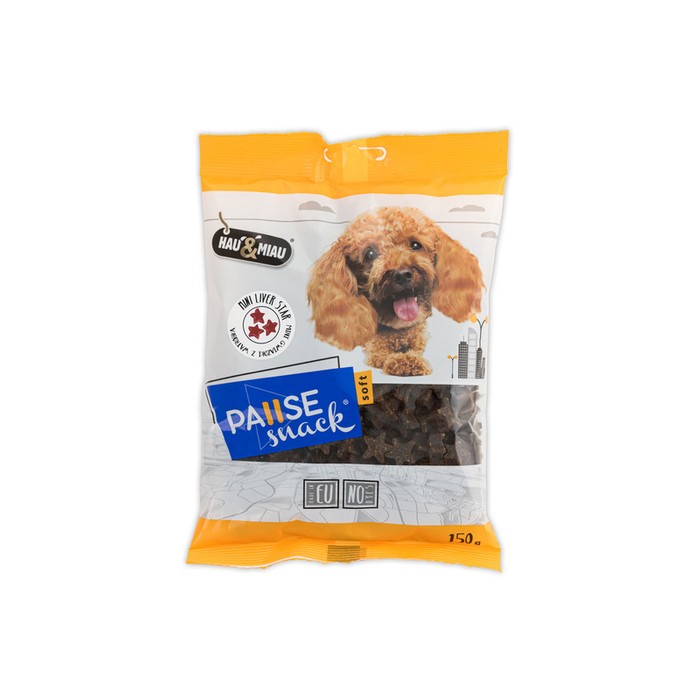 Hau&Miau pausesnack soft mini gwiazdki z wątróbką 150g