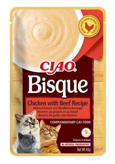 Inaba Cat Ciao Bisque kurczak i wołowina 4x40g