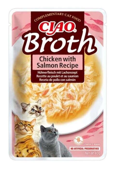 Inaba Cat Ciao Broth kurczak i łosoś 4x40g