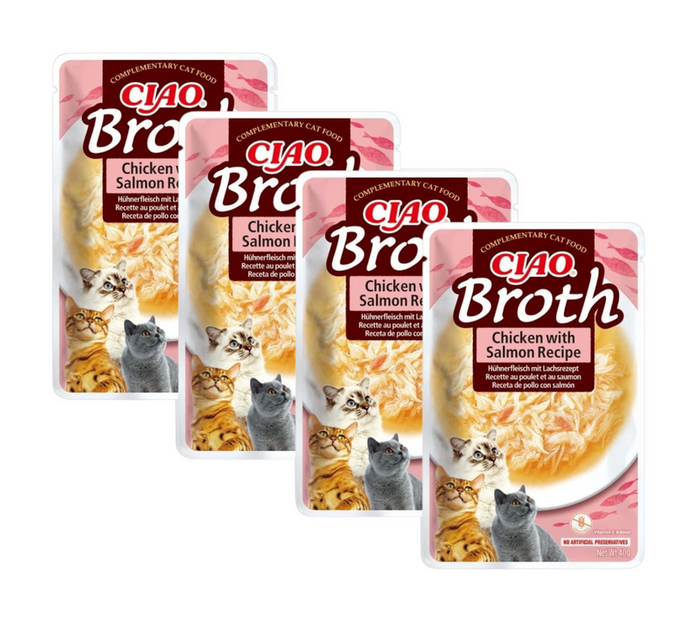 Inaba Cat Ciao Broth kurczak i łosoś 4x40g