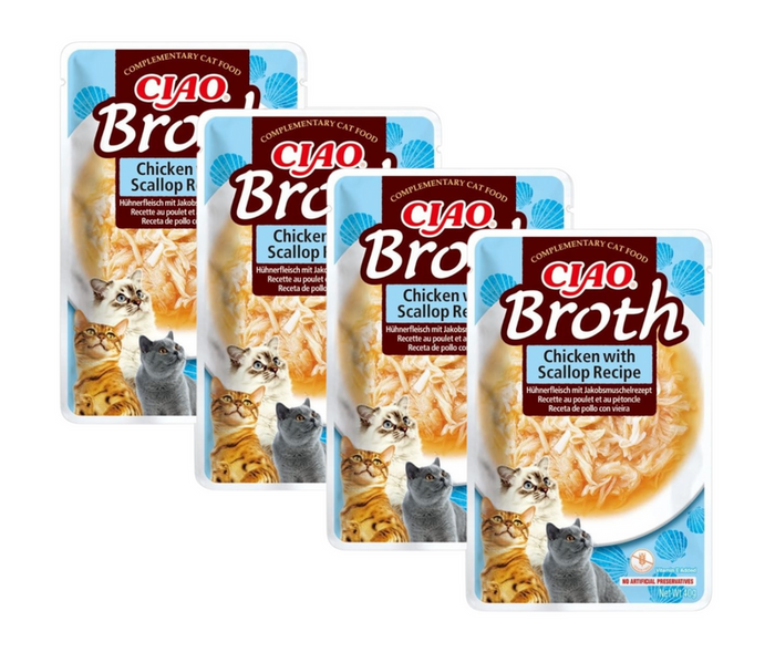 Inaba Cat Ciao Broth kurczak i przegrzebki 4x40g