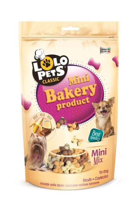 Lolo Pets Ciastka dla psa kosci mini mix w folii doypack 350g