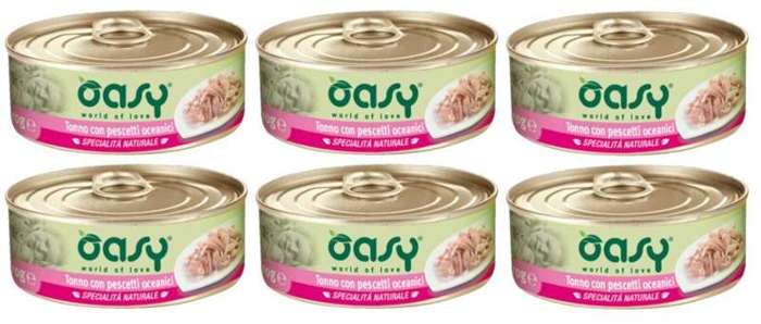 OASY Natural Adult Tuńczyk z mł. sardynkami 6x70g