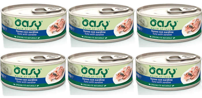 OASY Natural Adult Tuńczyk z sardynkami 6x70g