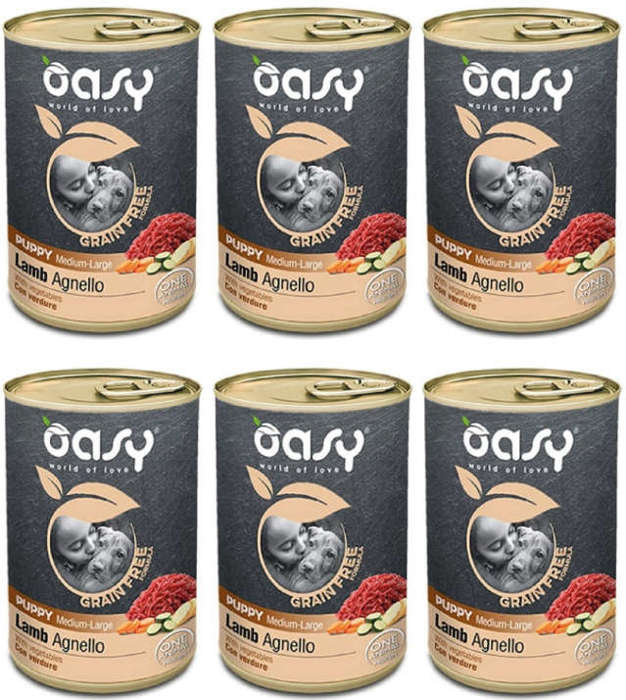 Oasy Grain Free Junior M/L z jagnięciną 6x400g