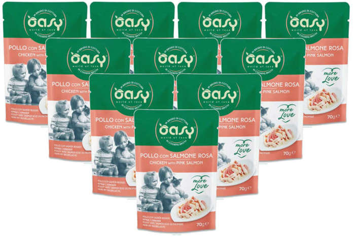 Oasy More Love Kurczak z łososiem 12x70g