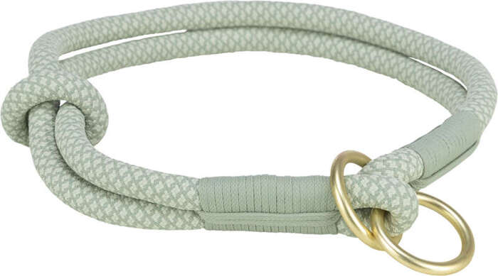 Obroża zaciskowa Soft Rope S-M: 40cm/10mm szałwiowa/miętowa Nylon