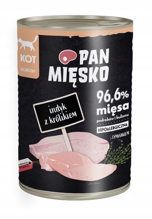 Pan Mięsko Adult z indykiem i królikiem 12x400g