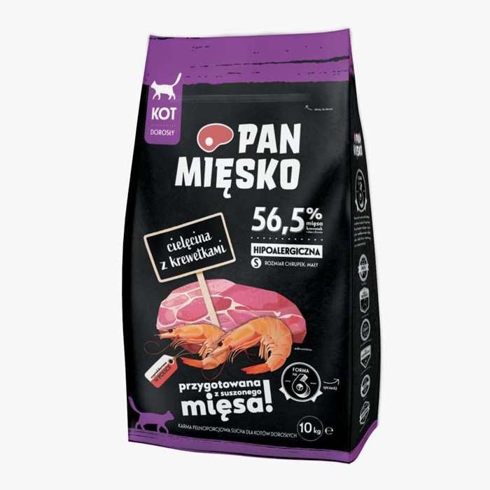 Pan Mięsko Cielęcina z krewetkami dla kota S 10kg