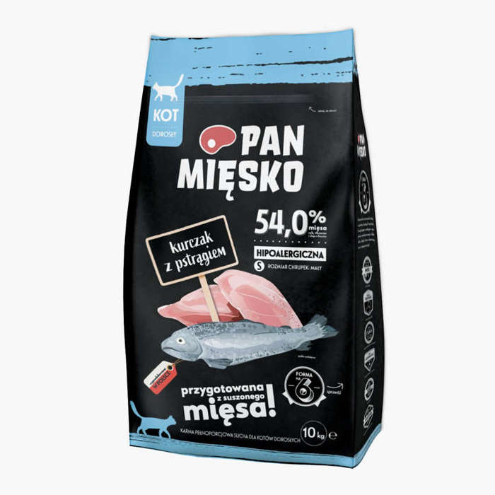 Pan Mięsko Kurczak z pstrągiem dla kota S 10kg