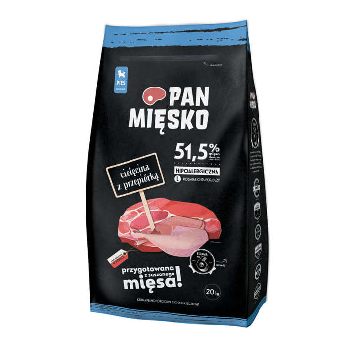 Pan Mięsko cielęcina z przepiórką dla szczeniąt  20kg L