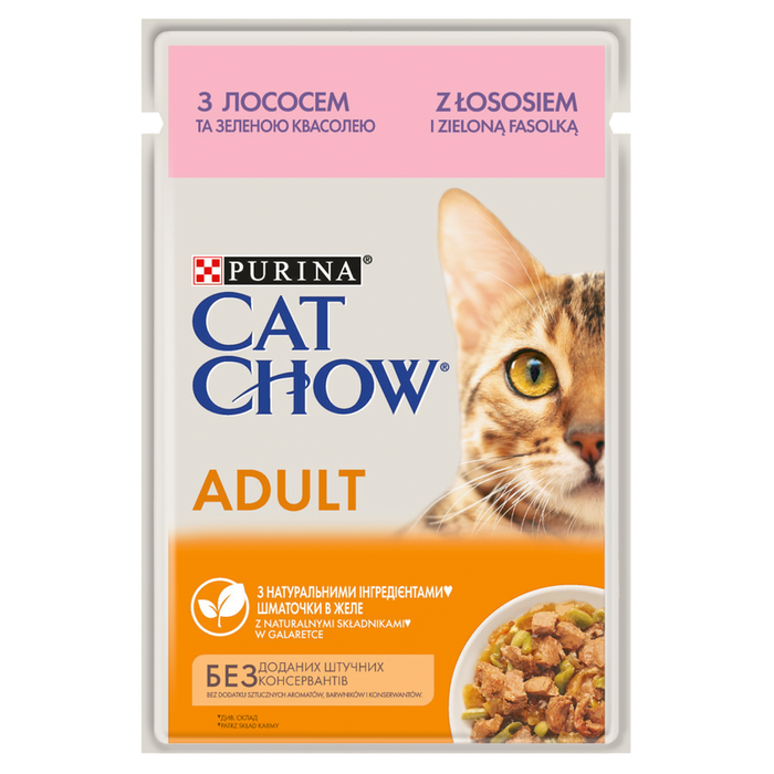 Purina Cat Chow Adult Łosoś i Zielona Fasolka 85g