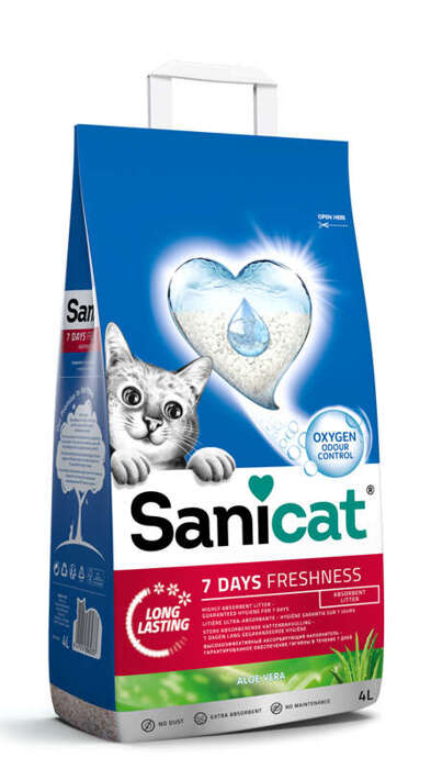 Sanicat 7 Days Freshness aloe vera 4l żwirek dla kota 