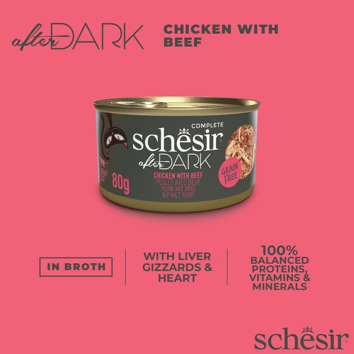 Schesir After Dark Filety Kurczak Z Wołowiną 80g