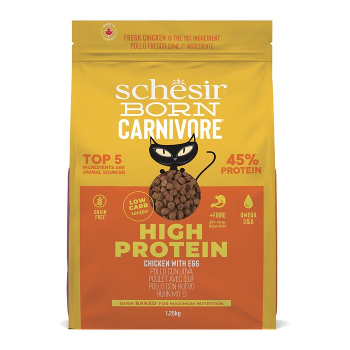 Schesir Born Carnivore Cat Dry Adult Kurczak Z Jajkiem 1,25kg