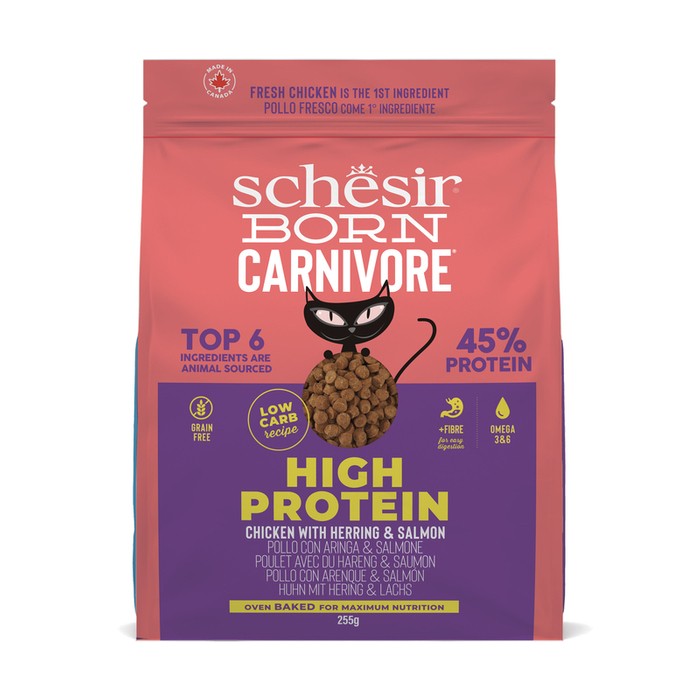 Schesir Born Carnivore Cat Dry Adult Kurczak Ze Śledziem I Łososiem 255g