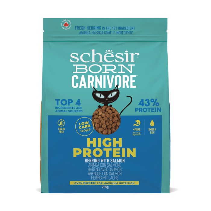 Schesir Born Carnivore Cat Dry Adult Śledź Z Łososiem 255g