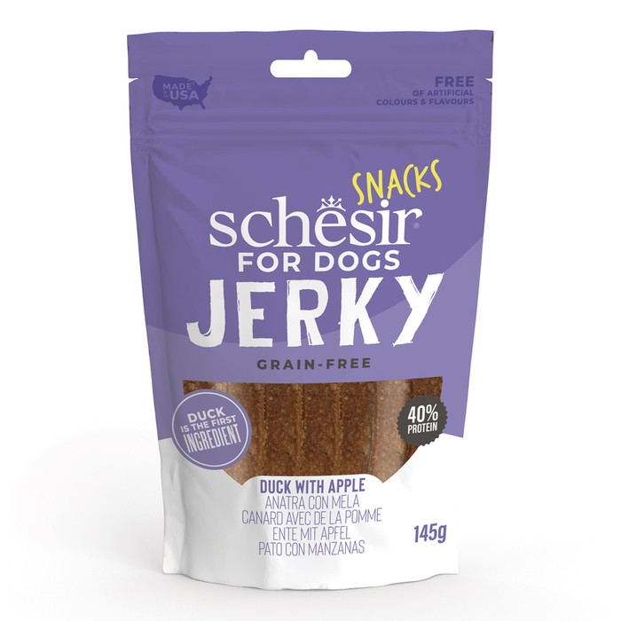 Schesir Dog Snack Pouch Jerky Kaczka Z Jabłkiem 145g