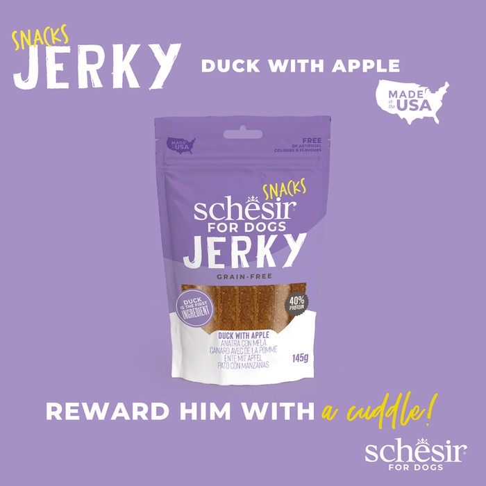 Schesir Dog Snack Pouch Jerky Kaczka Z Jabłkiem 145g