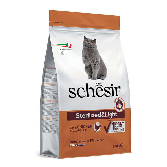 Schesir Suchy Kot Sterilized&Light Kurczak 1,5kg