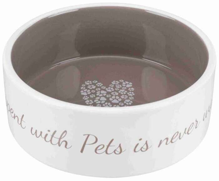 Trixie Miska ceramiczna Pets Home 0,8l/16cm kremowa/ciemnoszara