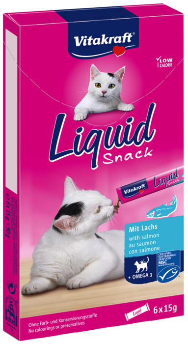 Vitakraft Cat Liquid Snack Łosoś i Omega3 6x15g