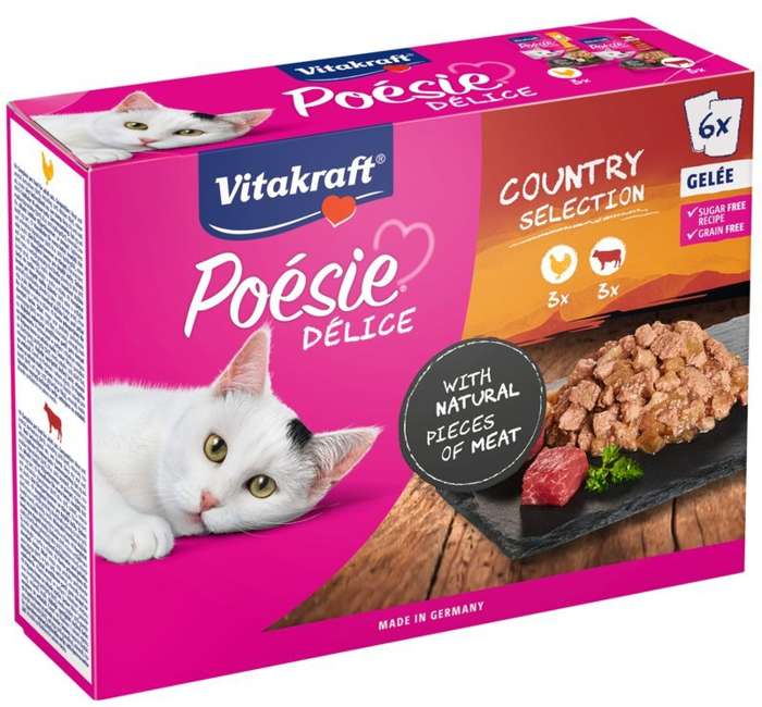 Vitakraft Poesie Delice kurczak z wołowiną w galaretce 6x85g