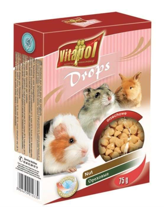 Vitapol dropsy orzechowe dla gryzoni 75g