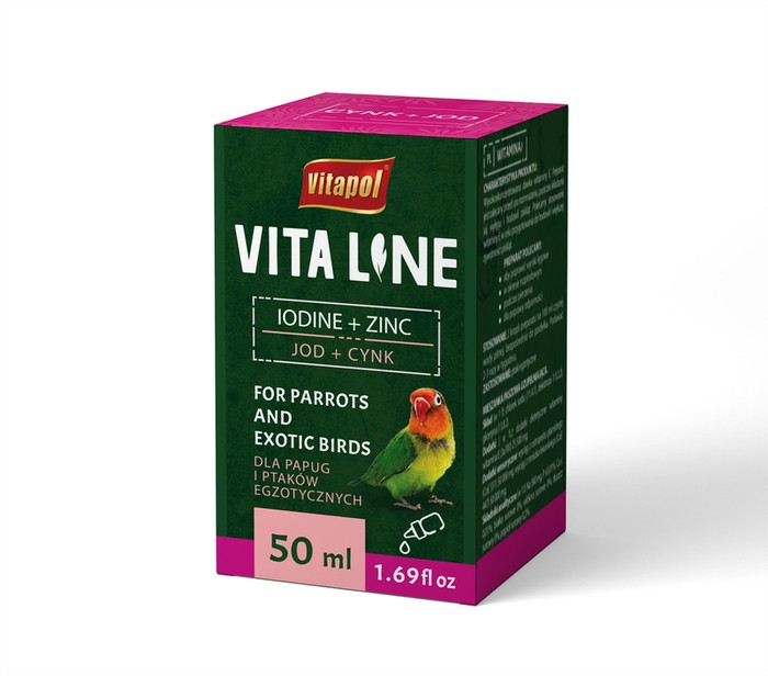 Vitapol vitaline Cynk+ jod dla papug i ptaków egzotycznych 50ml