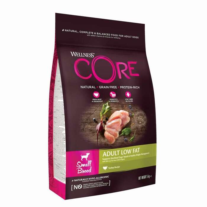 Wellness Core Small Breed Low Fat karma sucha dla dorosłych psów małych ras indyk 5 kg