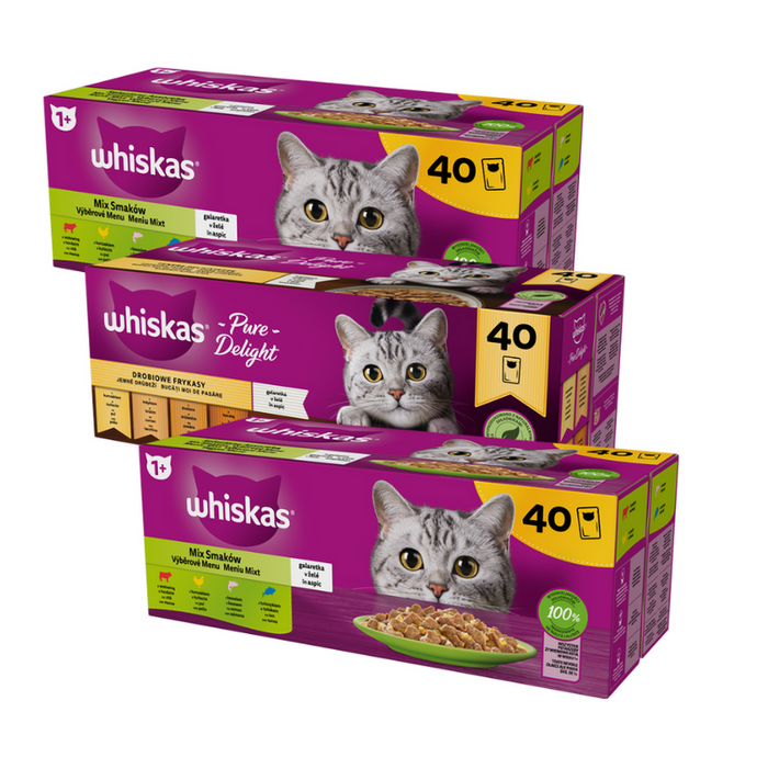 Whiskas Drobiowe Frykasy w galaretce 40x85g Mix Smaków 80x85g