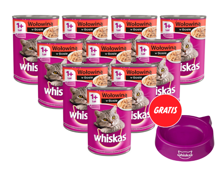 Whiskas wołowina w sosie 24x400g 