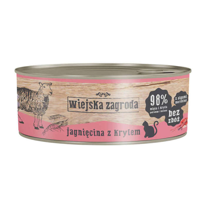 Wiejska zagroda jagnięcina z krylem dla kota 12x85g 