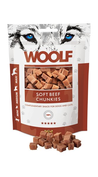 Woolf Soft Beef Chunkies 100g