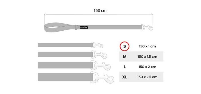 amiplay Smycz Reflective S Czarny