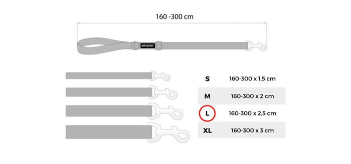 amiplay Smycz regulowana Easy Fix Cotton L Pomarańczowy