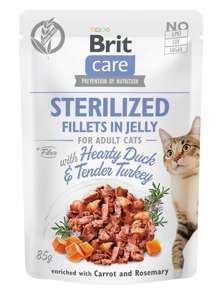 Brit Care Sterilised Hearty Duck&Turkey filety z kurczaka w galaretce 85g