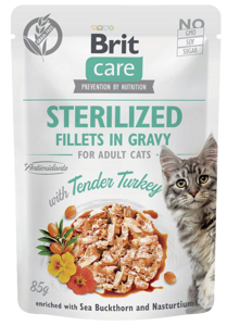 Brit Care Sterilized Tender Turkey filety z kurczaka w sosie 85g