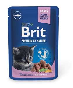 Brit Premium Pouches White Fish Kitten 24x100g