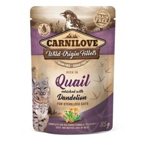 Carnilove Cat Sterilized z przepiórką i mniszkiem 85g