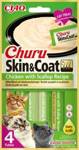 Inaba Cat Churu Skin&Coat z kurczakiem i przegrzebkami 4x14g