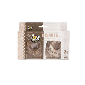 Lolo Pets Donuts o smaku waniliowym i czekoladowo-orzechowym 2 szt. 120 g