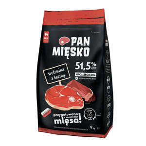 Pan Mięsko wołowina z koziną 9kg M