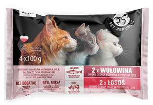 PetRepublic Adult łosoś wołowina 4x100g