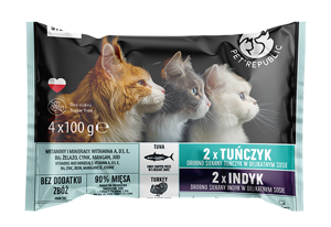 PetRepublic Adult tuńczyk indyk 8x100g