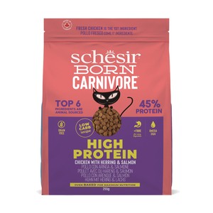 Schesir Born Carnivore Cat Dry Adult Kurczak Ze Śledziem I Łososiem 255g