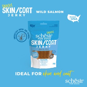 Schesir Dog Snack Skin&Coat Jerky Łosoś 115g