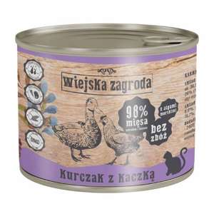 Wiejska zagroda kurczak z kaczką dla kota 12x200g 